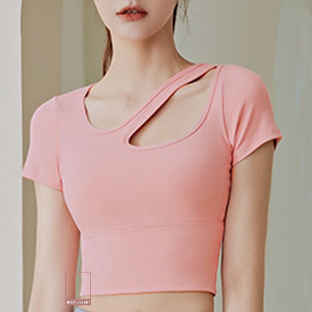 Áo lót tập Yoga - Gym croptop có tay thun co giãn 4 chiều BOM SISTER AT0061