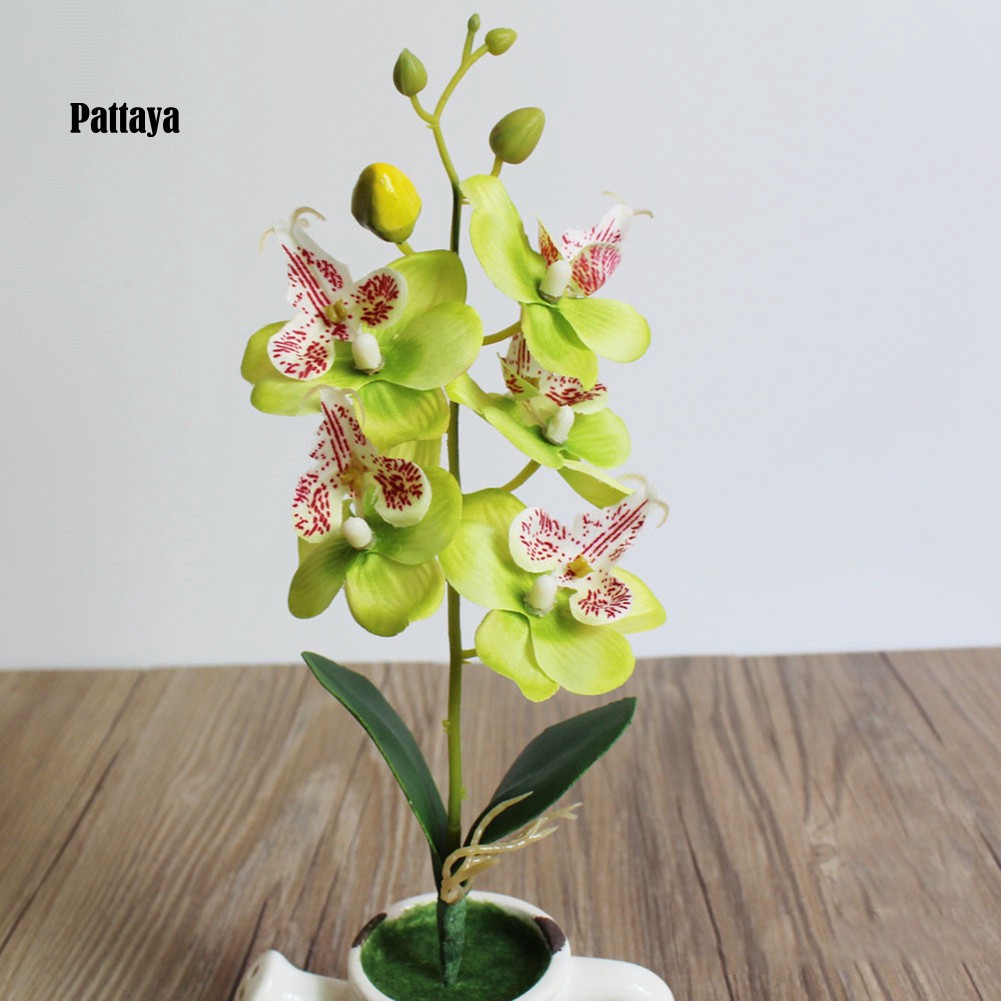 1 Cành Hoa Lan Giả Bằng Nhựa Dùng Trang Trí