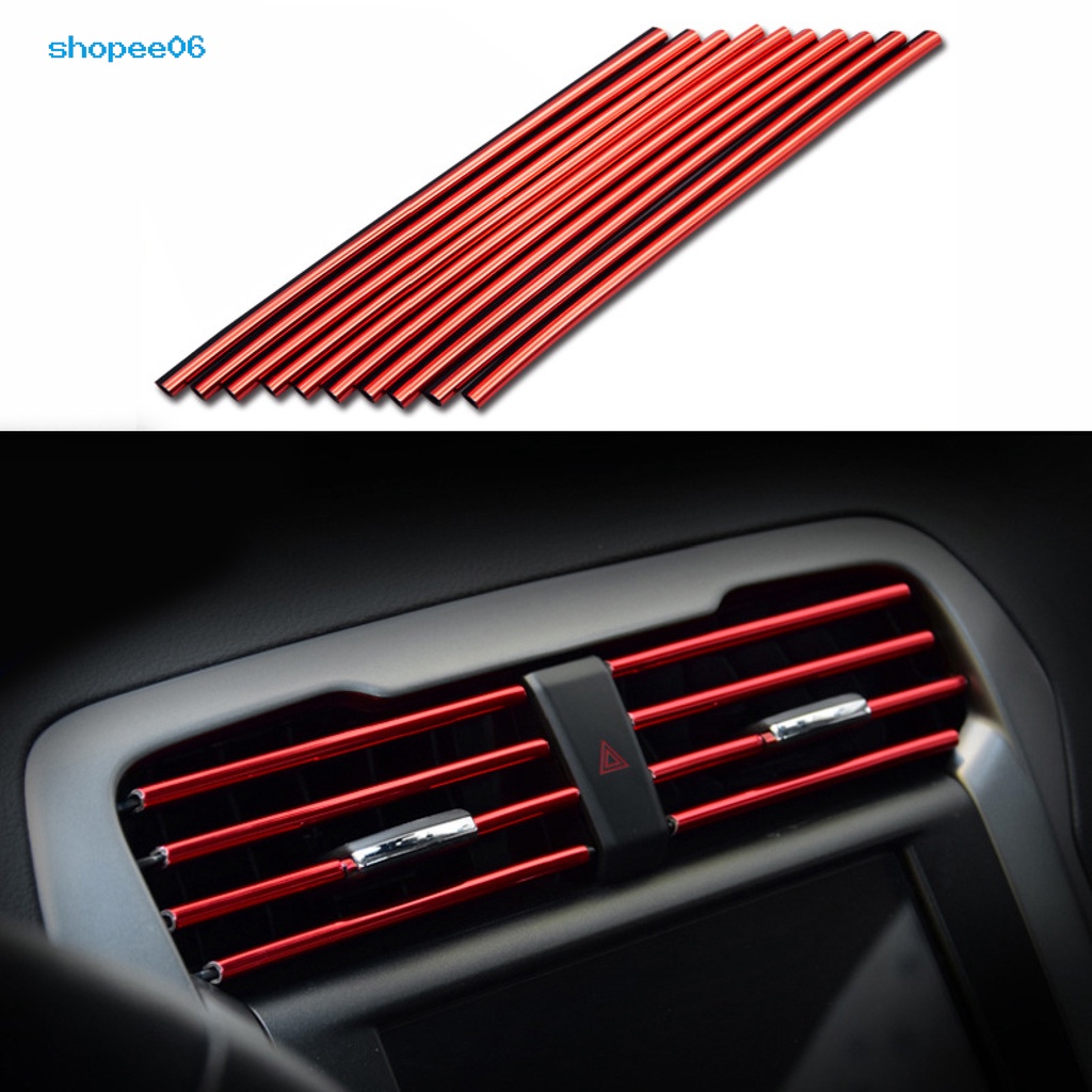 Bộ 10 Dải Viền Lỗ Thông Gió Xe Hơi Bằng PVC Màu Sắc Tươi Sáng