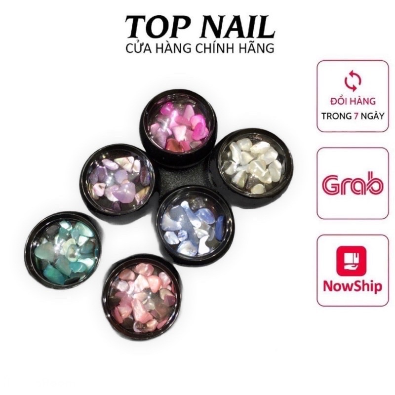 Set sỏi trang trí móng kiểu nail Hàn Quốc 6 hũ