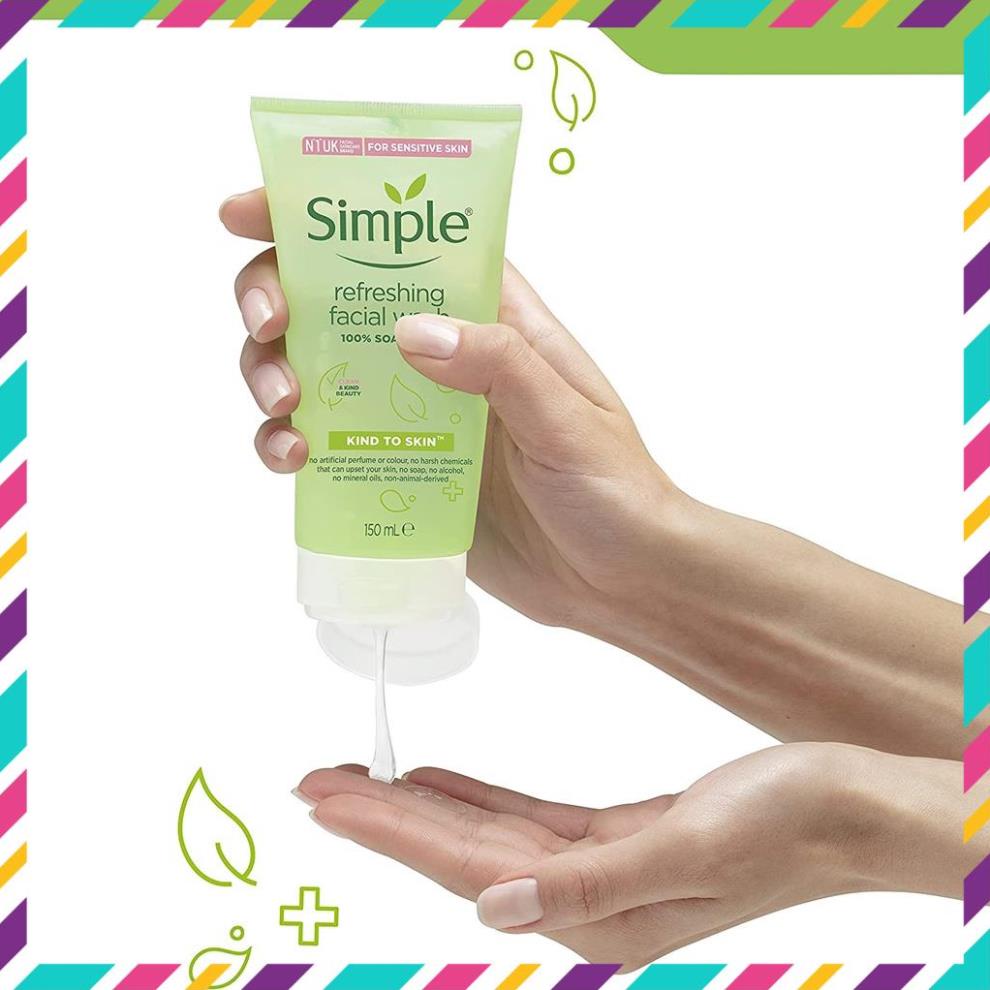 Sữa Rửa Mặt Simple Gel Kind To Skin Refreshing Facial Wash Gel 150ml