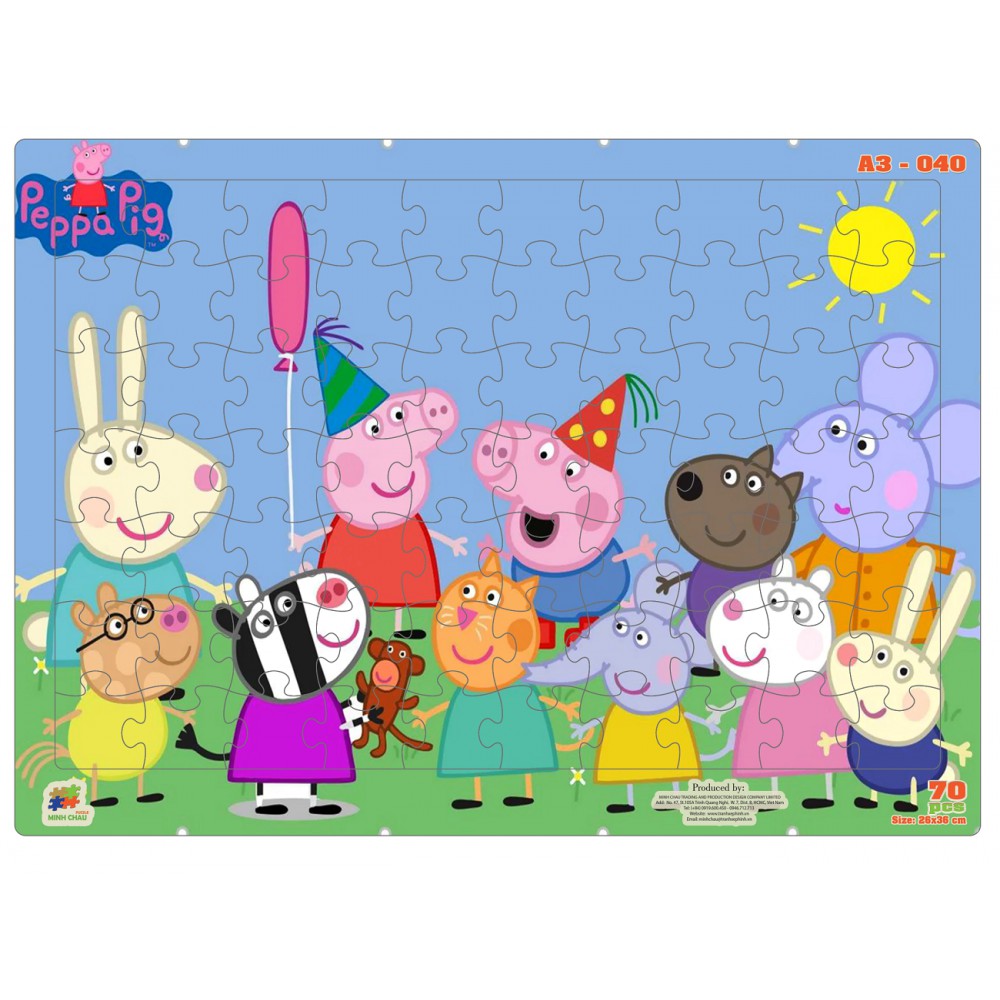 Bộ tranh xếp hình 70 mảnh - NHỮNG CHÚ PEPPA PIG ĐÁNG YÊU