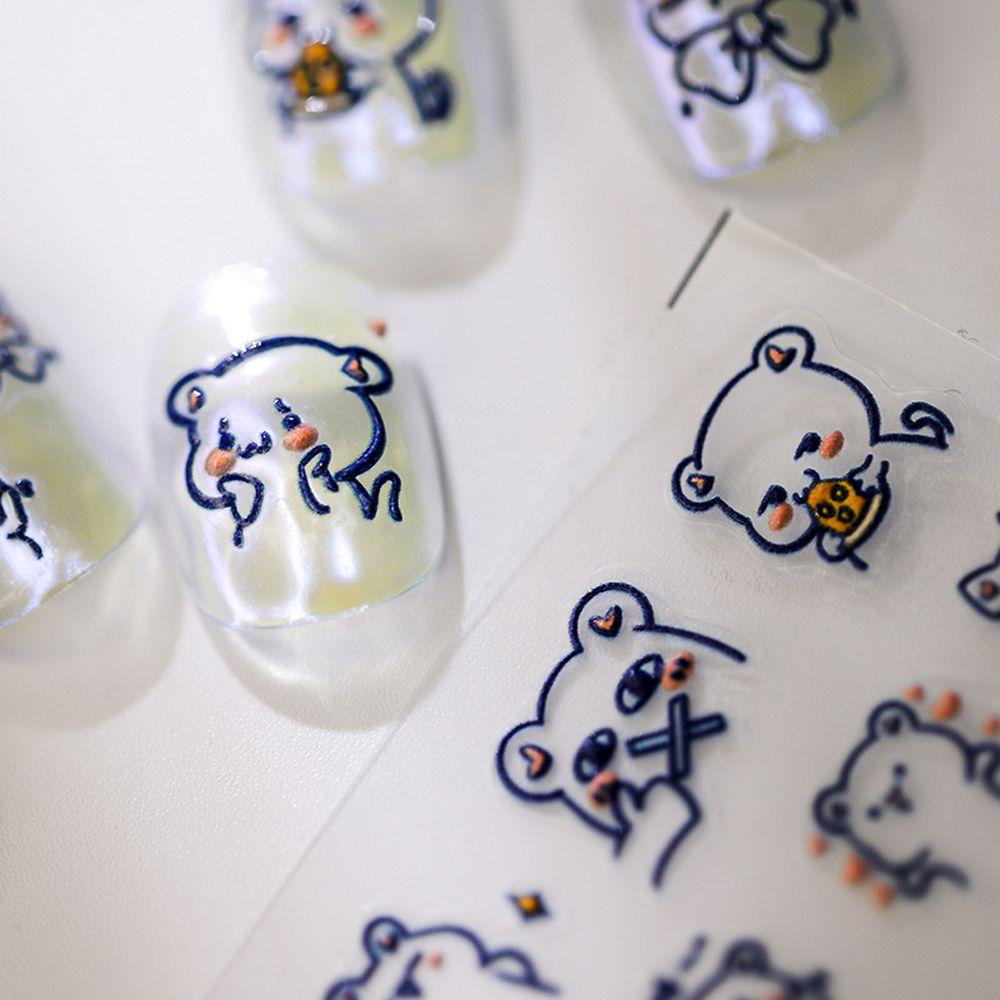 Nhãn Dán Móng Tay Tự Dính Họa Tiết Trái Tim Hoạt Hình Nhiều Màu Sắc