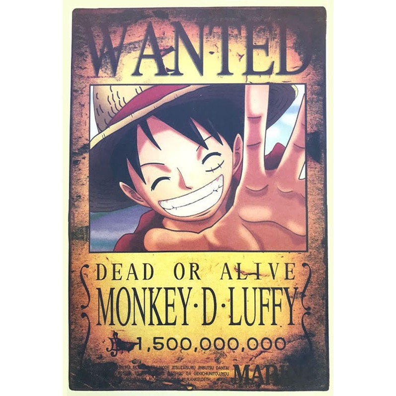 Bộ 11 Tấm Poster Truy Nã One Piece Băng Mũ Rơm Tặng Thêm Sabo Với Mức Truy Nã Mới Nhất, Giấy Bìa Dày Chống Nước,Khổ A4