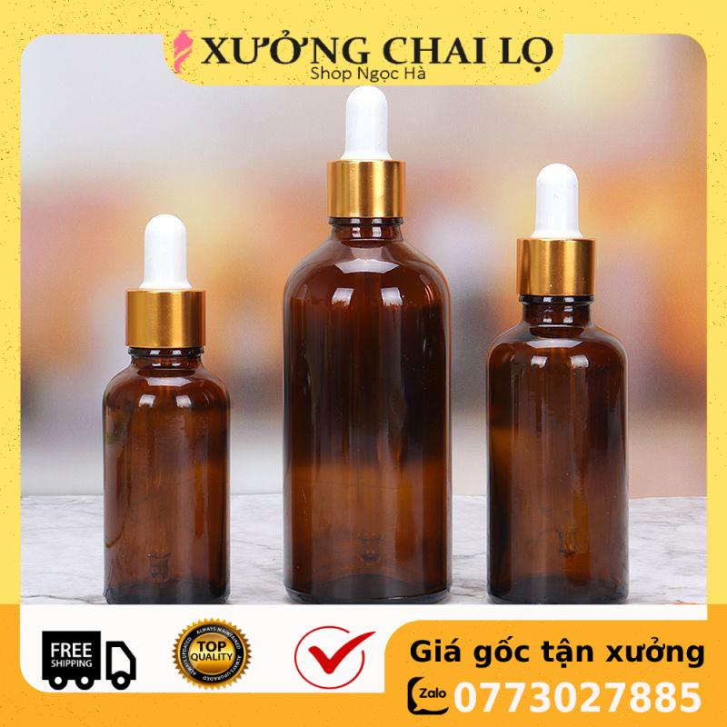 Lọ Chiết Serum ❤ GIÁ RẺ NHẤT ❤ [100ml] Chai lọ đựng tinh dầu nắp bóp giọt Khoen Vàng (chai serum) , phụ kiện du lịch