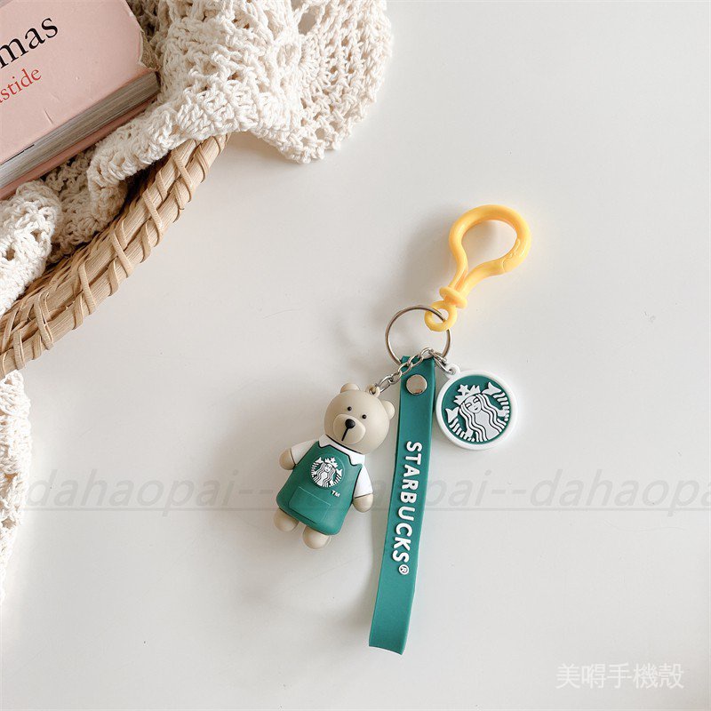 Starbucks Móc Khóa Silicon Hình Gấu Bông Hoạt Hình Dễ Thương