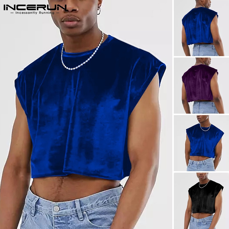 Áo sát nách INCERUN dáng rộng màu trơn 3 màu thời trang mùa hè cho nam