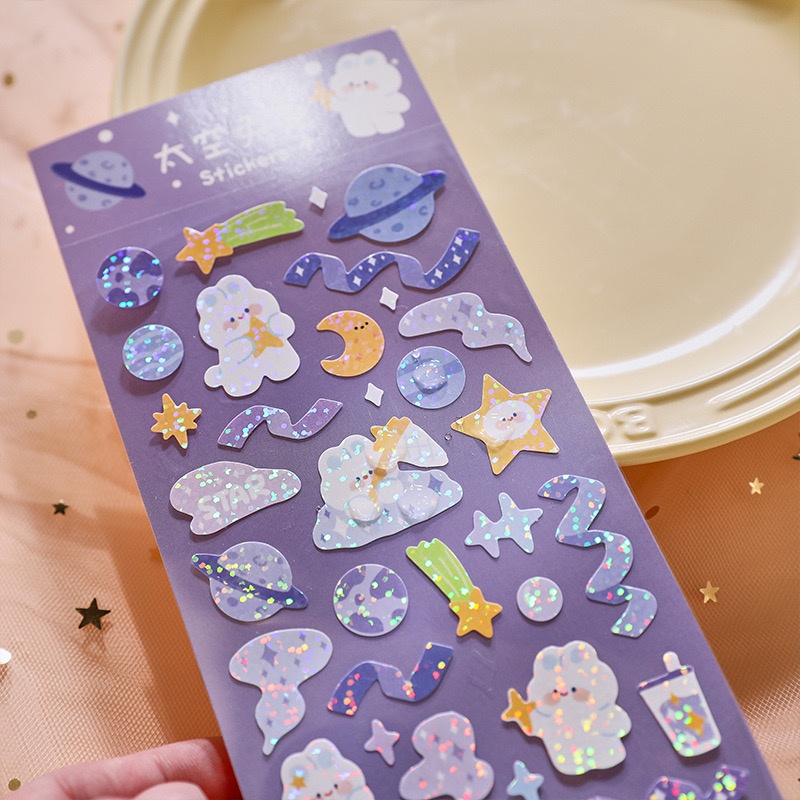 Sticker ruy băng Lấp Lánh Trang Trí Toploader, Sổ