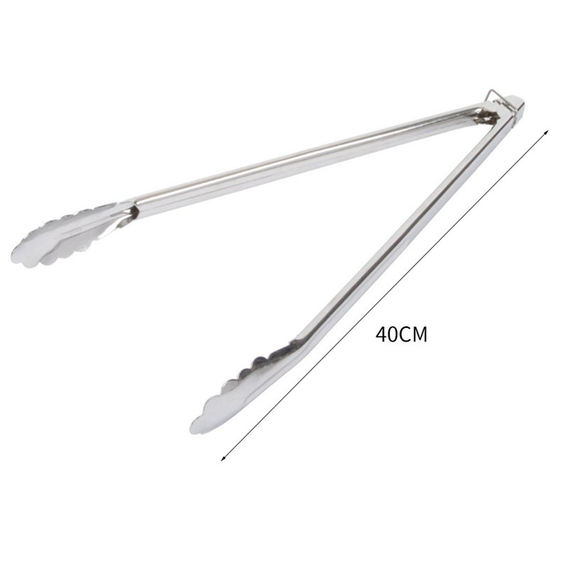 COD Stainless Steel Food Tongs Kitchen Buffet Anti Heat Bread Clip BBQ YTVN