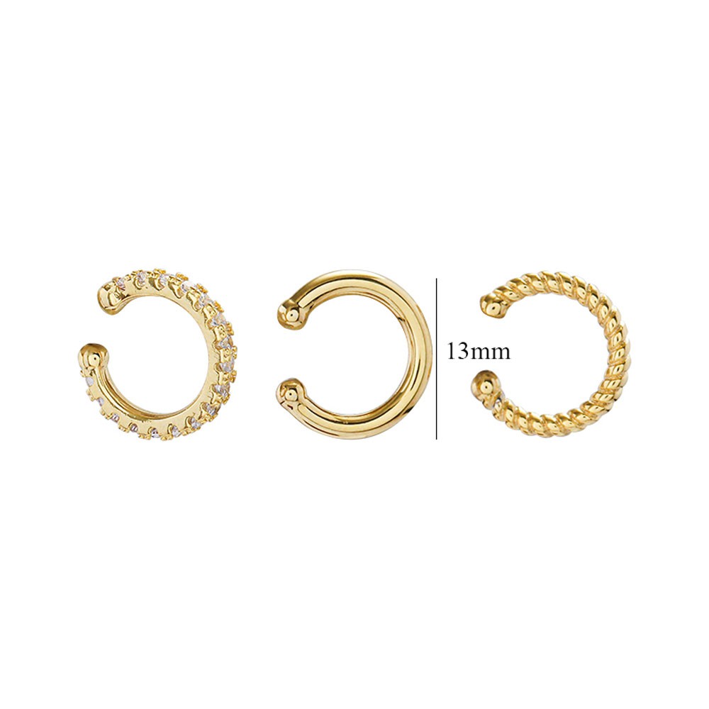 Set 3 khuyên vành tai đính đá thời trang dành cho nữ