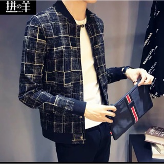 Áo khoác nam cổ tròn kéo khoá