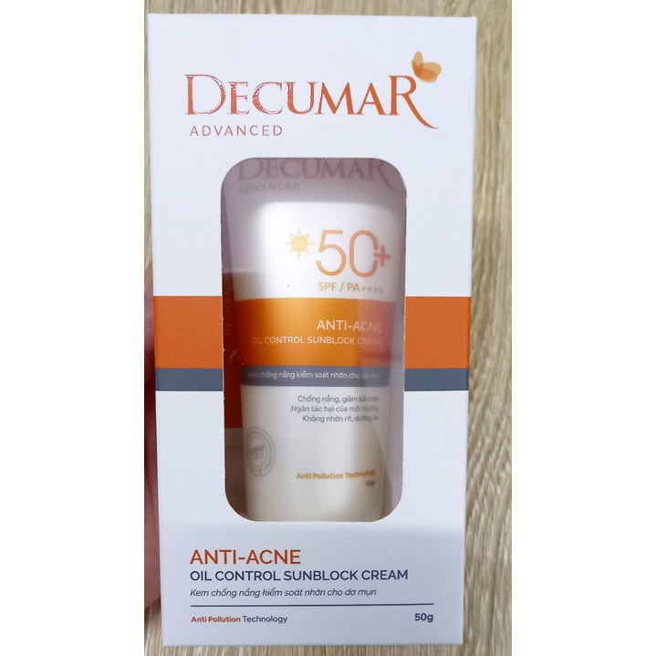 Kem chống nắng Dercuma advanced tuyb 50g. Chống nắng, dưỡng da, không nhờn rít dành cho da, bảo vệ da