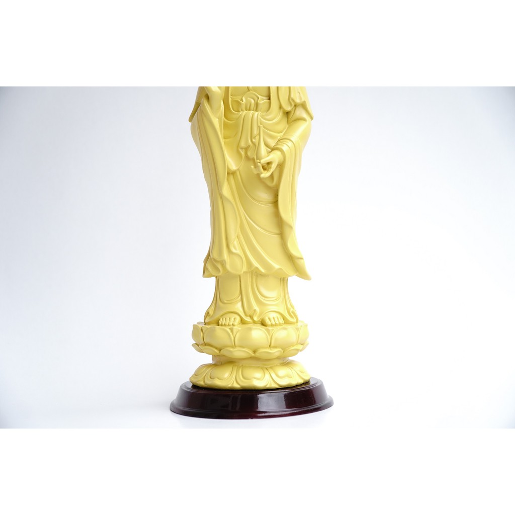Tượng Phật Bà Quan Thế Âm Bồ Tát đứng vàng đất - Cao 25cm