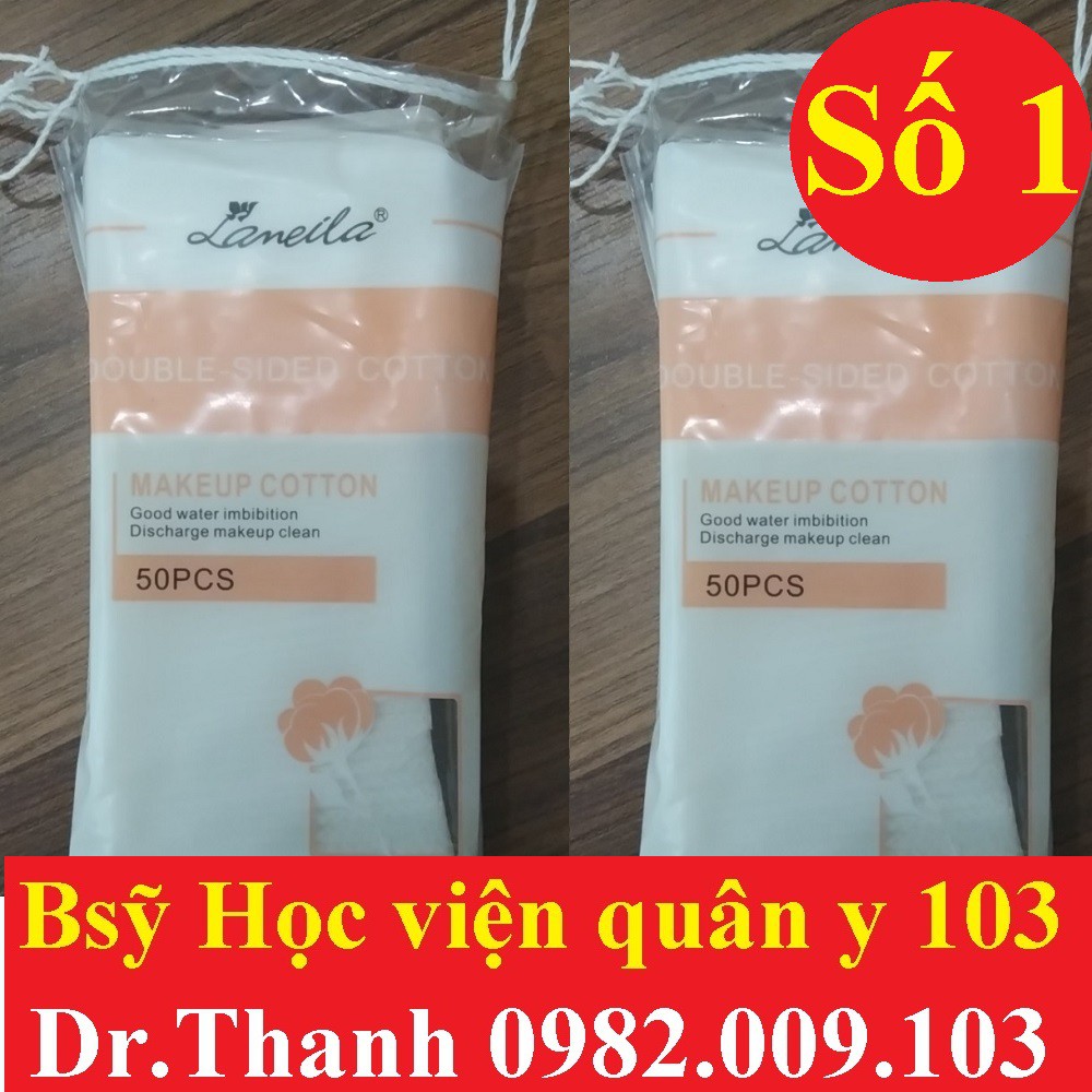 [sale] Bông Tẩy Trang cao cấp túi 50pcs Lameila LACO , 3 lớp đàn hồi co dãn, Mỏng Siêu mềm mịn, Dai Thấm Hút nhanh