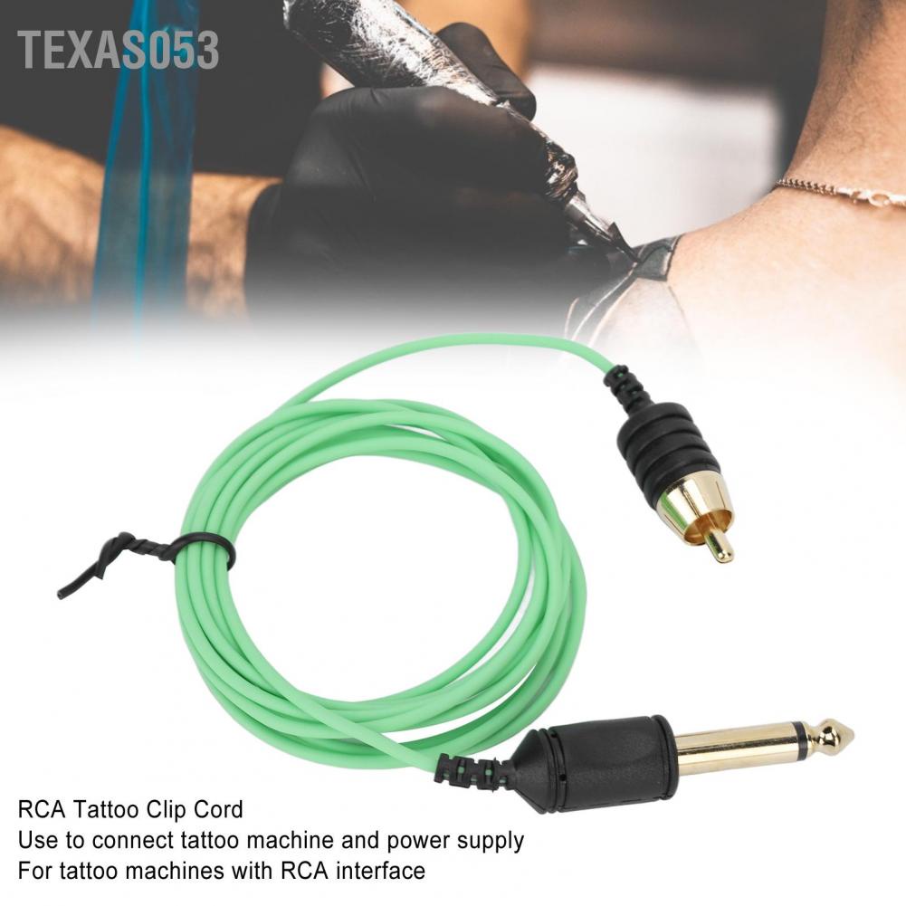 Hàng HOT Dây cáp máy hình xăm RCA chuyên nghiệ Truyền tốt Kết nối chặt chẽ Màu xanh lá cây Chiều dài 2.13m【Texas053】