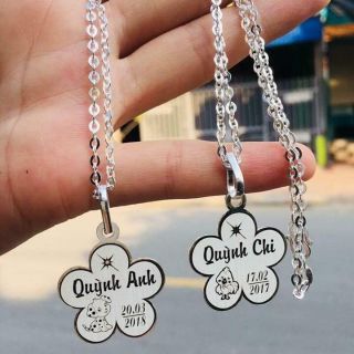 Dây chuyền khắc tên theo yêu cầu bạc ta nguyên châtd