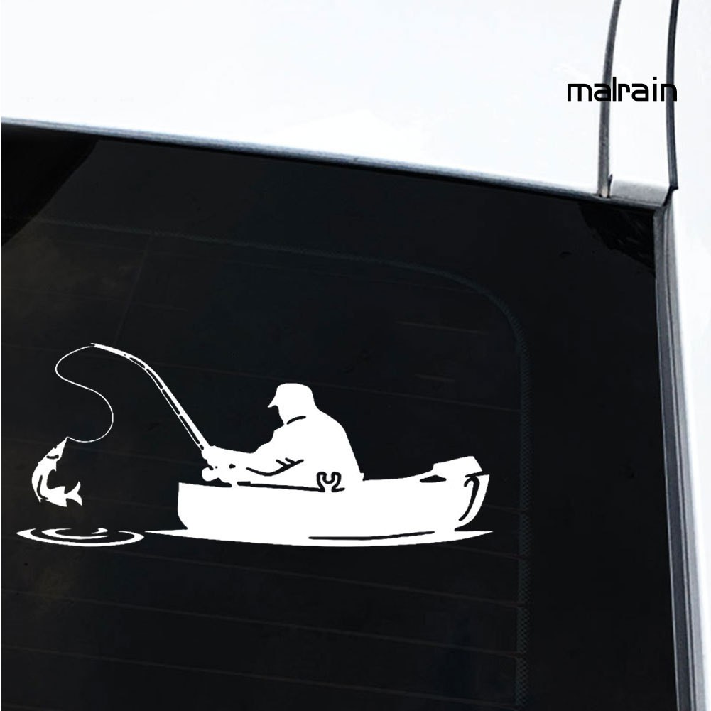 Nhãn dán trang trí xe ô tô/ xe tải họa tiết người ngồi thuyền câu cá độc đáo