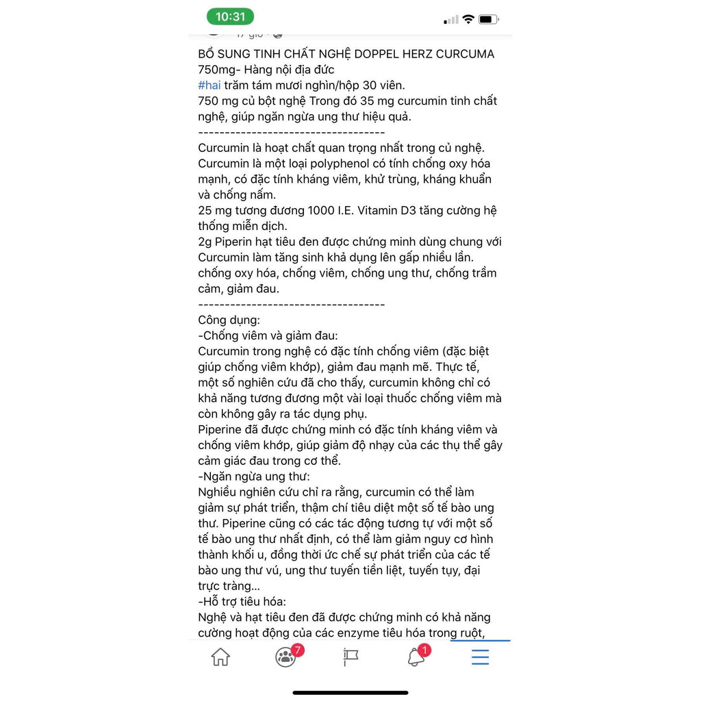 BỔ SUNG TINH CHẤT NGHỆ DOPPEL HERZ CURCUMA 30v- Hàng nội địa đức