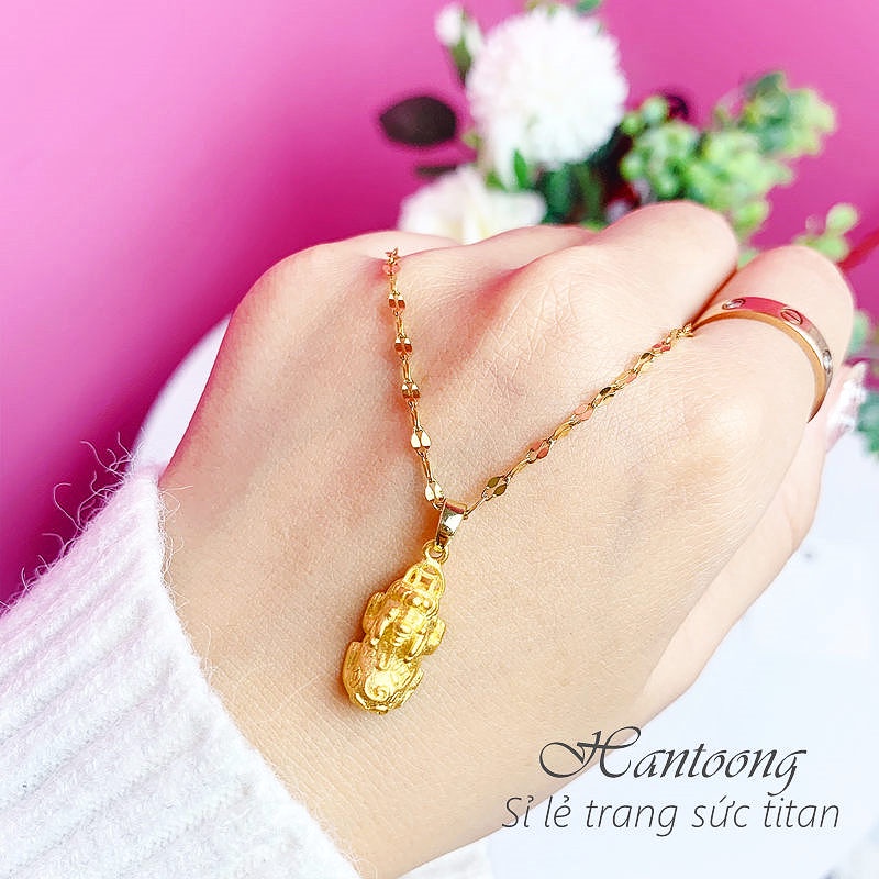 Dây chuyền titan nữ mặt tỳ hưu cầu tài lộc may mắn thời trang cổ điển sang trọng