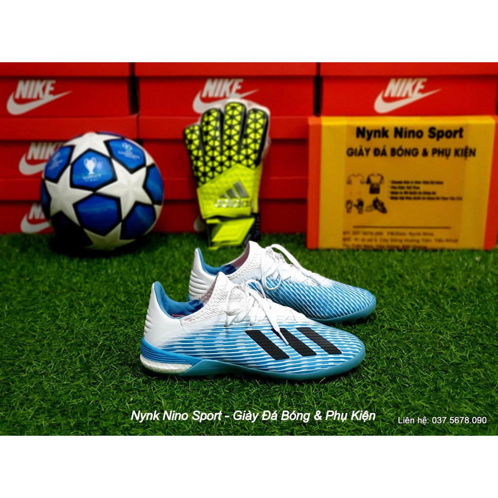 Giày Bóng Đá TQ Adidas X 19.1 Xanh Biển Vạch Đen TF