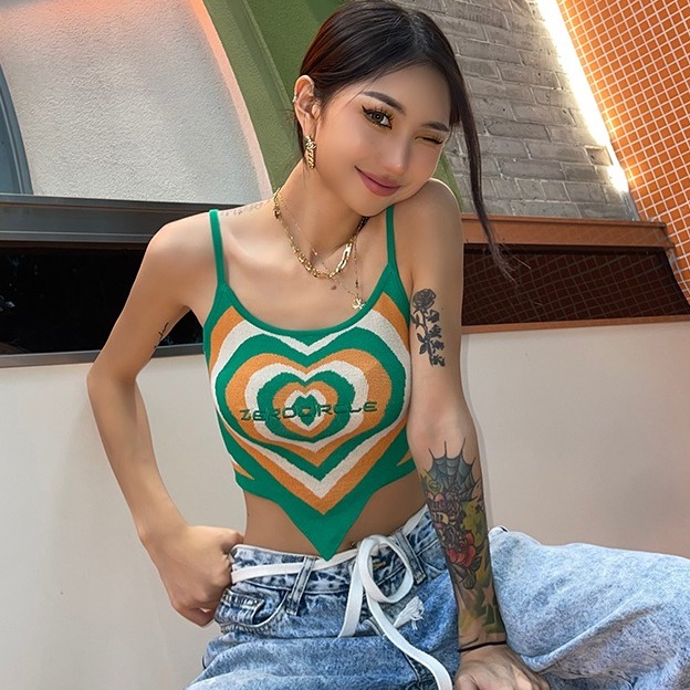 Áo hai dây nữ ZHELIHANGFEI dệt kim gợi cảm sành điệu thời trang