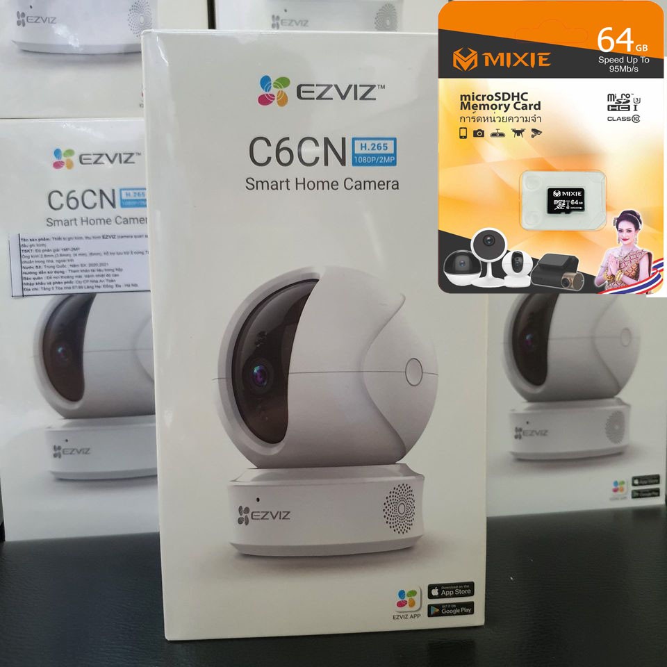 Camera wifi chính hãng EZVIZ C6CN HD 1080P 2Mp, thẻ nhớ Micro SD, quay quét 360, âm thanh nói chuyện 2 chiều