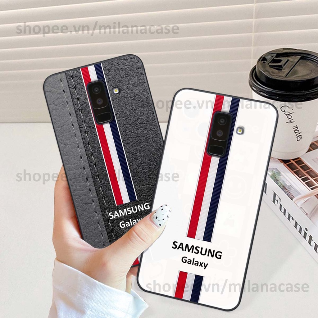Ốp Samsung J8 in giả da phong cách thể thao, cá tính, thời trang