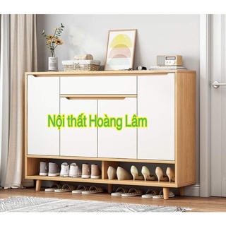 Tủ giầy gỗ công nghiệp chân gỗ cỡ to