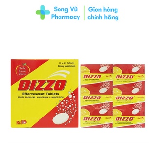 Viên sủi tiêu hóa Dizzo - Giảm ngay chứng đầy hơi, đình bụng, khó tiêu, ợ chua (Vĩ 4 viên)