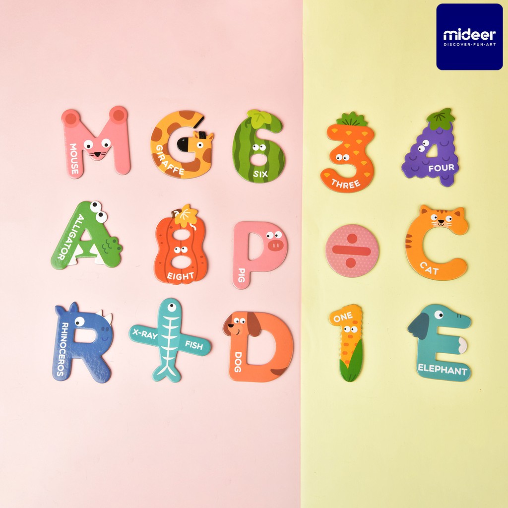 Mideer 2064 - Mideer 2102 Bộ Chữ Cái và Bộ Chữ Số Nam Châm Mideer Letter Magnets Number Magnets (Dành Cho Bé từ 2 Tuổi)