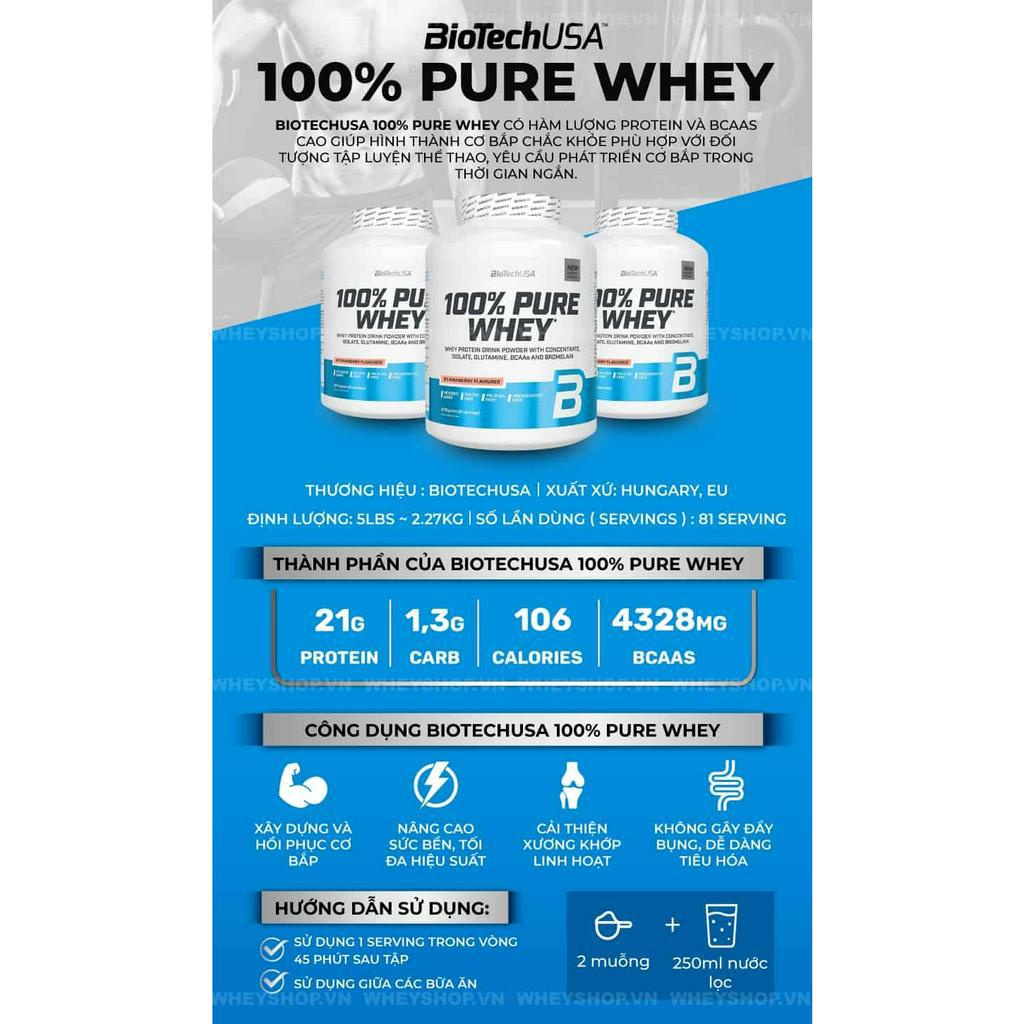 Sữa dinh dưỡng tăng cơ BiotechUSA 100% Pure Whey 5Lbs
