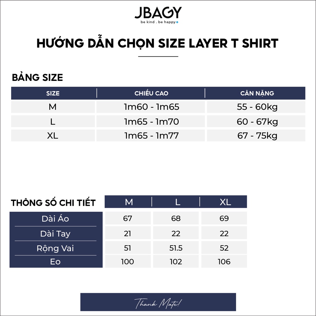 Áo thun Layer Double T-shirt JBAGY, áo phông vải thun tổ ong - JT04