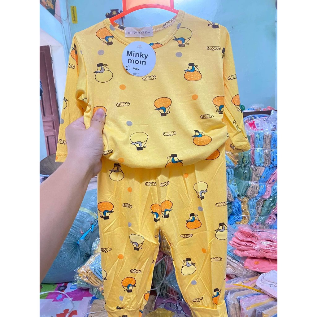 Bộ dài tay Minky Mon thun lạnh cho bé 6-15kg