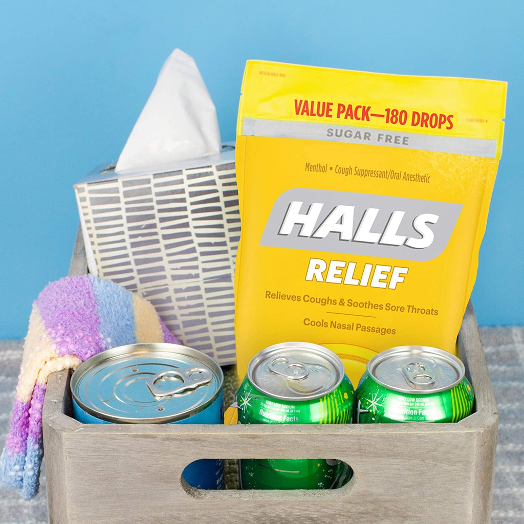 Kẹo ngậm Halls không đường hương black cherry - Hàng Mỹ