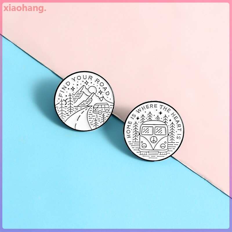 Ghim cài áo hình xe buýt hoạt hình dễ thương