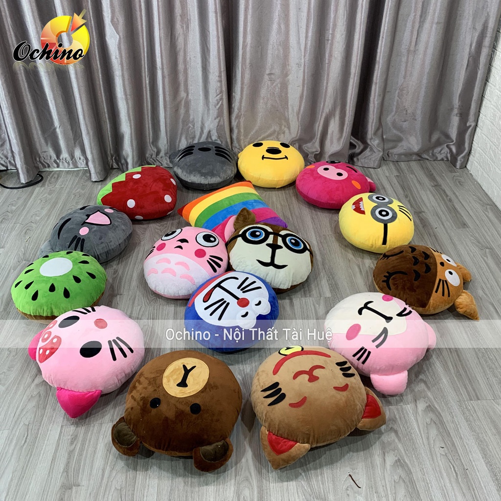 Gối Hình Thú Và Hình Hoa Quả Hình Tròn Hàng Handmade Cao Cấp Nhiều Mẫu Chọn (Ảnh Thật Shop Chụp)