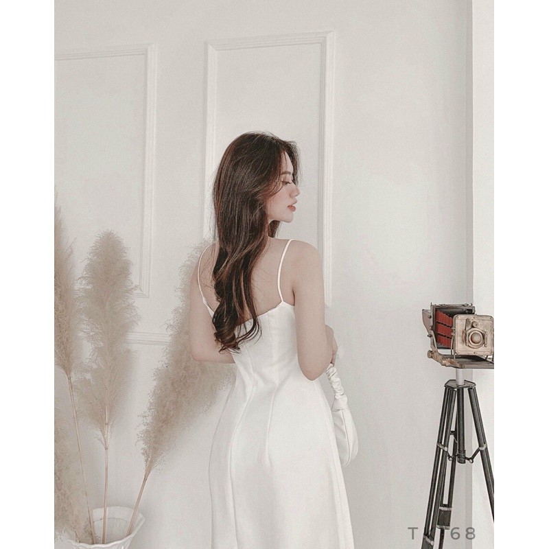 [SHIP 2H] Váy đầm dự tiệc dáng xòe đỏ 2 dây thiết kế cúp ngực trẻ trung | BigBuy360 - bigbuy360.vn