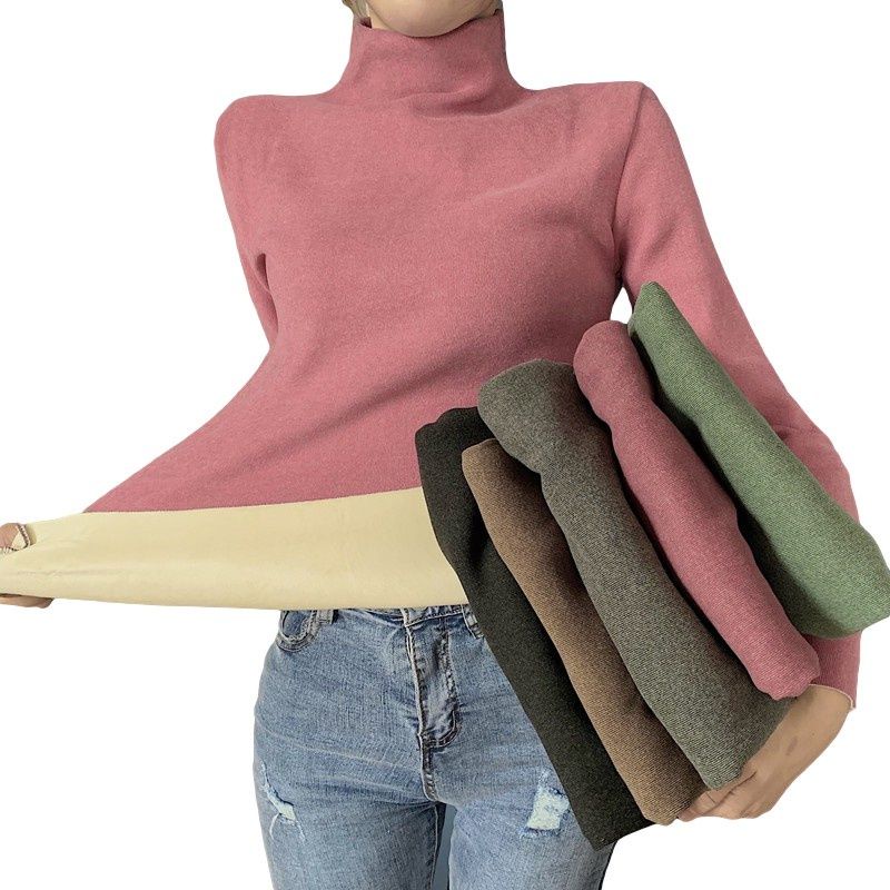 Áo Giữ Nhiệt Nữ Áo Len Lót Lông Cổ Lọ Xuất Nhật MoTie - Mutie ( Túi Zip )