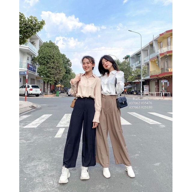 [RÁCH STORE] Quần ống rộng lưng cao