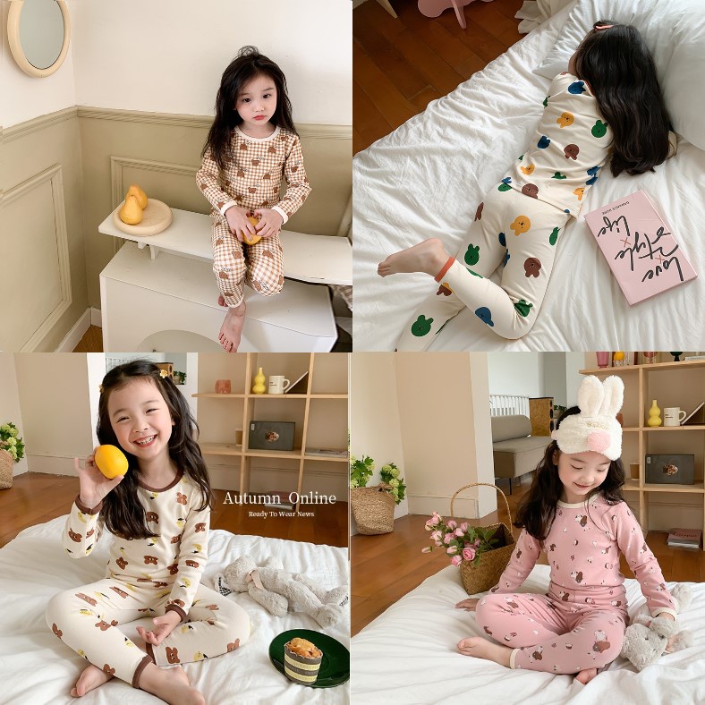 Bộ Thu Đông Bé Gái, Bộ Ngủ Dài Tay, Bộ Dài Tay Bé Gái, Ambb Kids Cho Bé Trai Và Bé Gái Từ 1-5 Tuổi ( 8-27kg)-2023