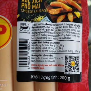 Xúc xích phô mai 200g (chỉ giao TPHCM)
