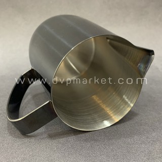 Ca đánh sữa Rattleware đen mạ bóng 350ml, 600ml