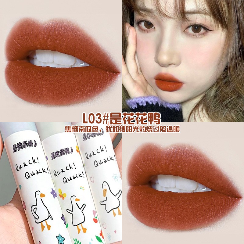 Son bóng mịn họa tiết vịt chống nước trang điểm lâu trôi không dính cốc không dễ phai cho học sinh | BigBuy360 - bigbuy360.vn