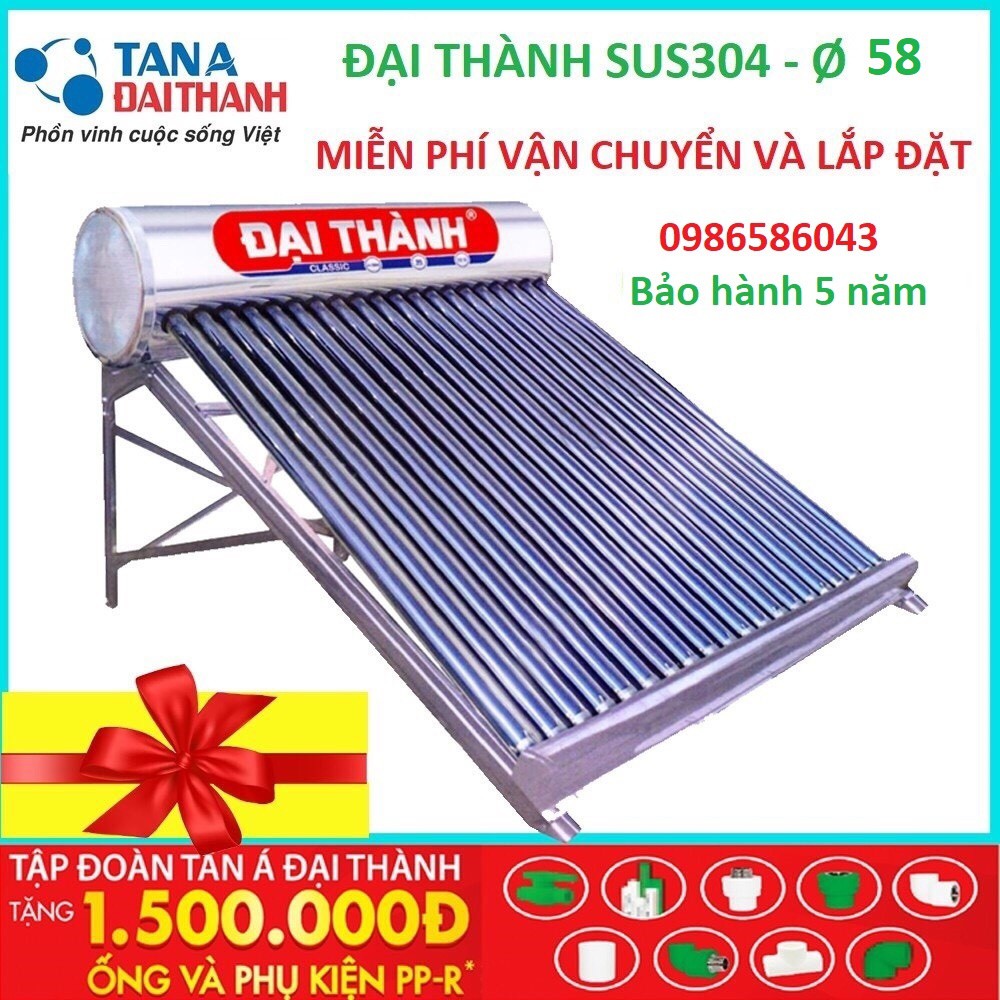 Máy nước nóng năng lượng mặt trời ĐẠI THÀNH CLASSIC F58( ống 58)-hàng chính hãng 100%