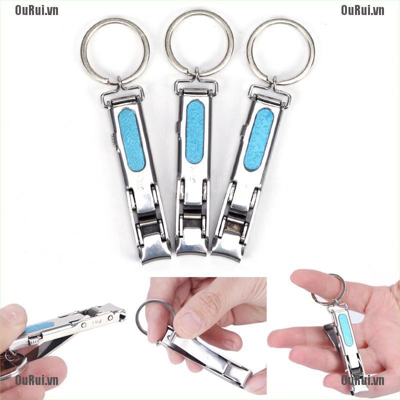 AS Ultra-thin Foldable Hand Nail Clippers Cutter Trimmer Stainless Steel Keychain MC