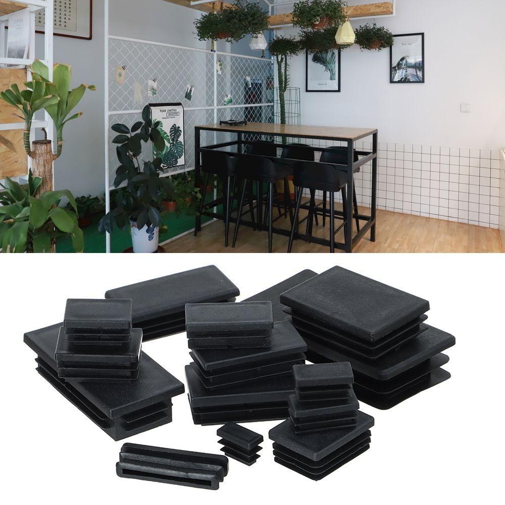 10 Nút Chặn Lỗ Cắm Chống Trượt Hình Chữ Nhật Màu Đen