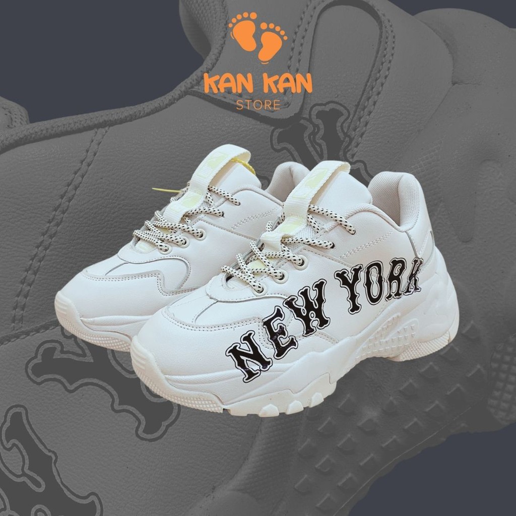Giày Thể Thao Nữ Độn Đế KA050 Giầy Bostom Sneaker NY Trắng Đi Học Đi Chơi Chất Đẹp Thời Trang Hot Trend KanKanStore