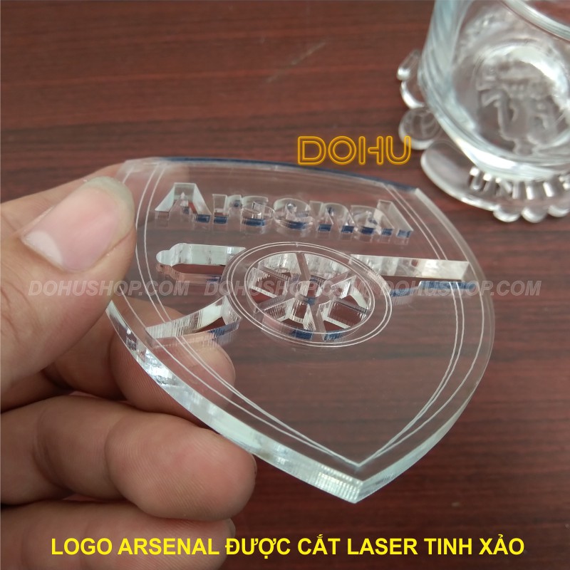 Đế Lót Ly [ĐỘC LẠ] Bằng Mica Trong Suốt Logo Arsenal - DOHU