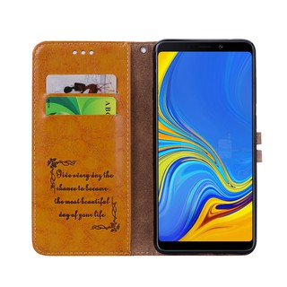 Ốp lưng điện thoại bằng da dành cho Samsung A7 A9 2018