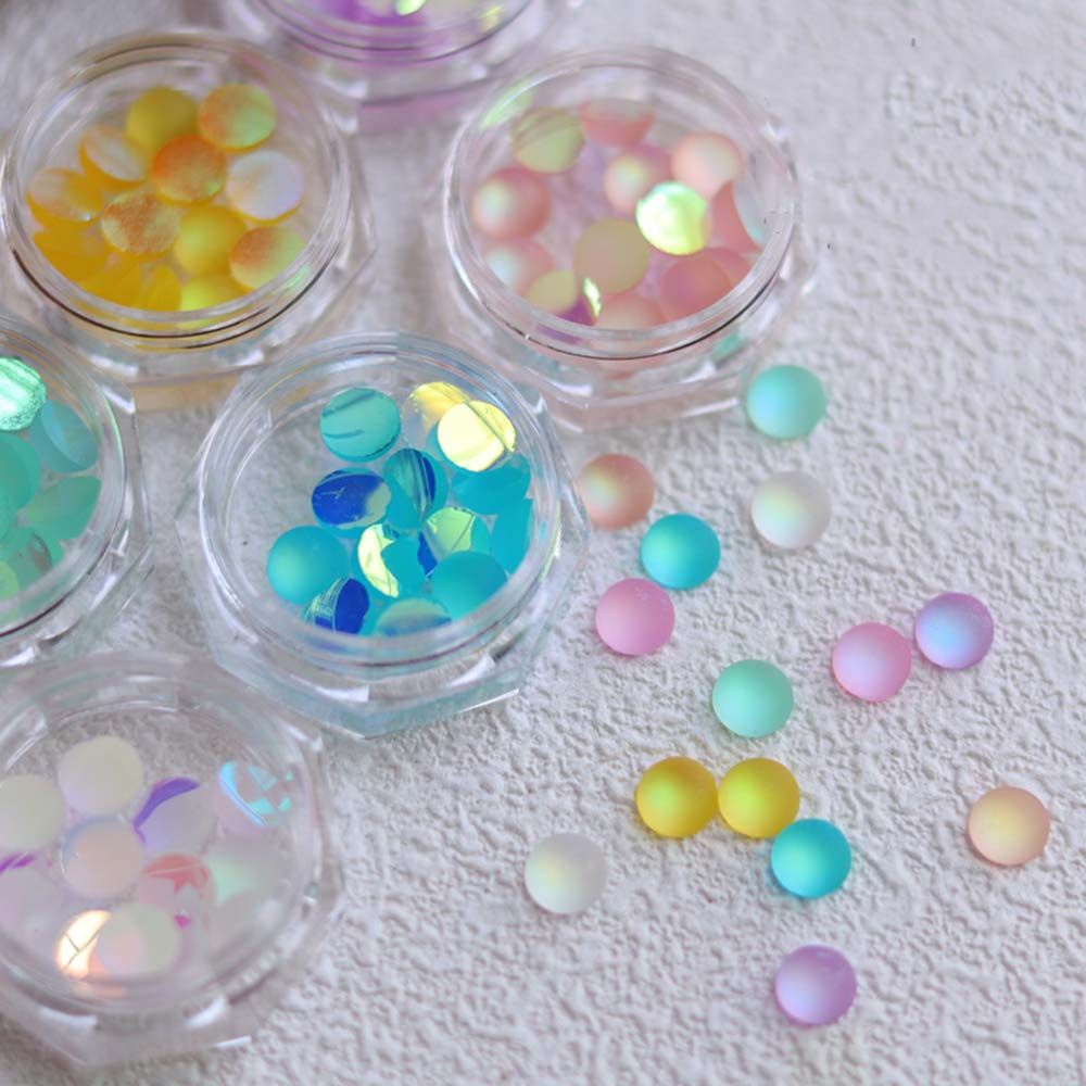 [Hàng mới về] Phụ kiện trang trí móng tay nghệ thuật bằng nhựa resin hình tròn mắt mèo 3D